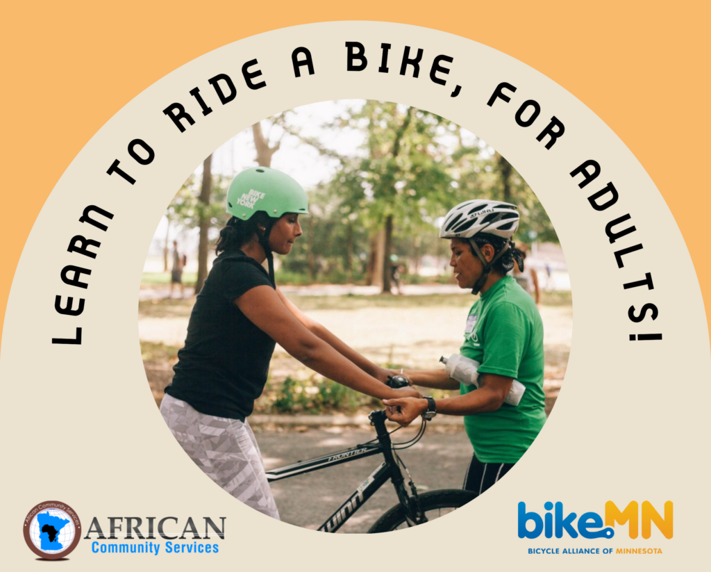 Adult Learn to Ride with African Community Services (ACS) Bicycle